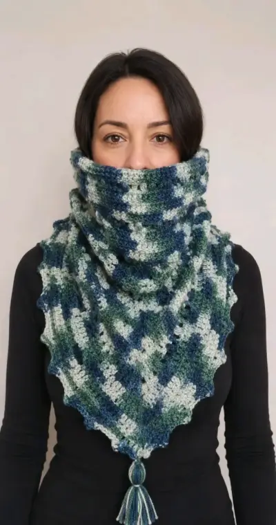 Cuello ,bufanda de lana tejida a mano - miniatura 5