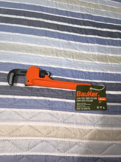 🟧🟠🛠️🔧Llave Stillson Bauker 8"(200mm) Heavy Duty - miniatura 1