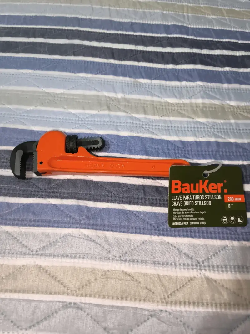 🟧🟠🛠️🔧Llave Stillson Bauker 8"(200mm) Heavy Duty - 2
