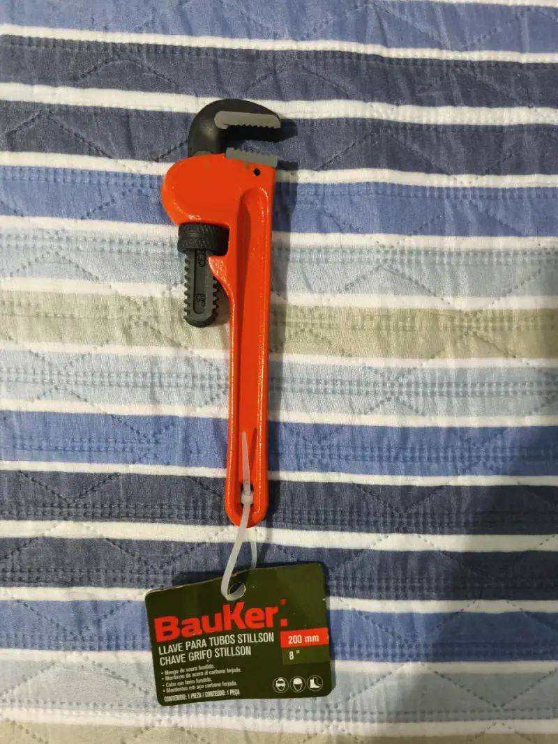 🟧🟠🛠️🔧Llave Stillson Bauker 8"(200mm) Heavy Duty - 3