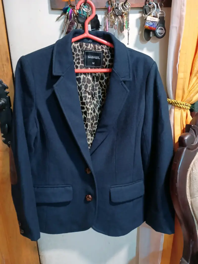 Blazer azul con forro estampado