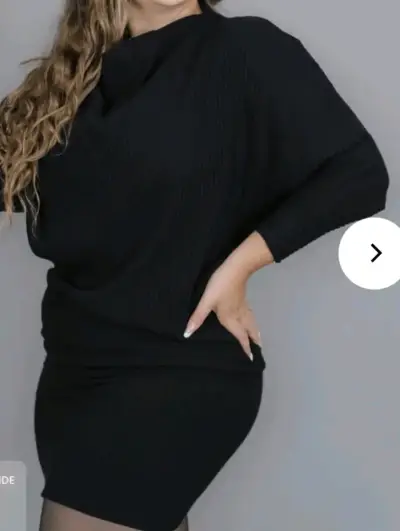 Vestido negro de lana - miniatura 2