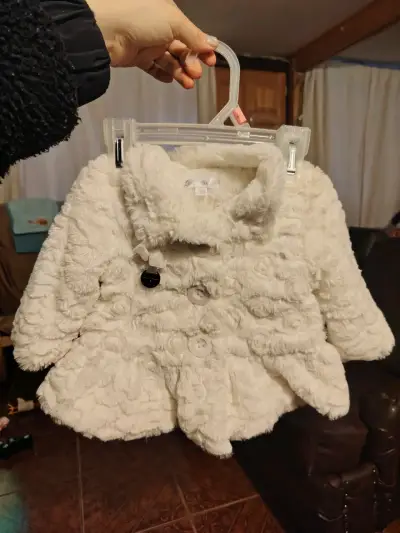 Abrigo blanco peludo para bebé Limonada - miniatura 2