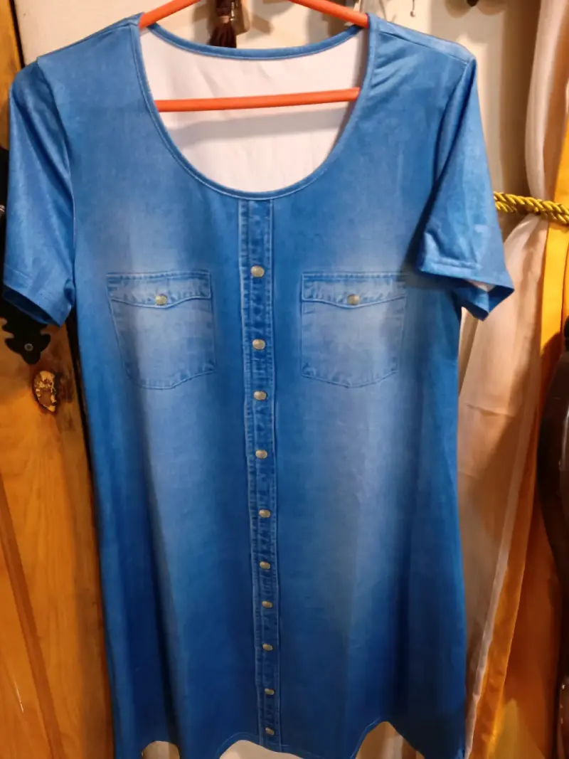 Vestido jean azul con botones