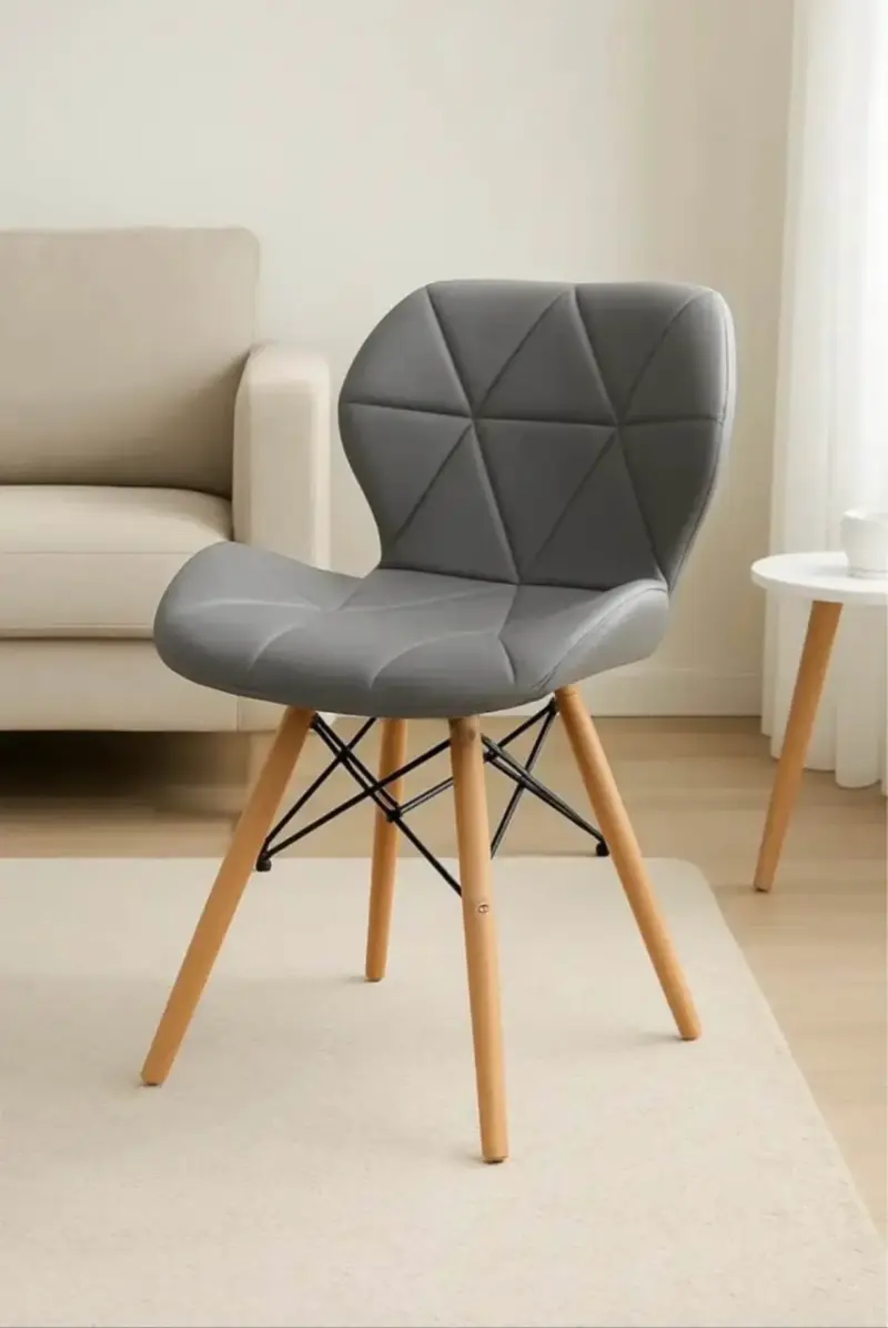 4 Sillas tapizadas gris moderna