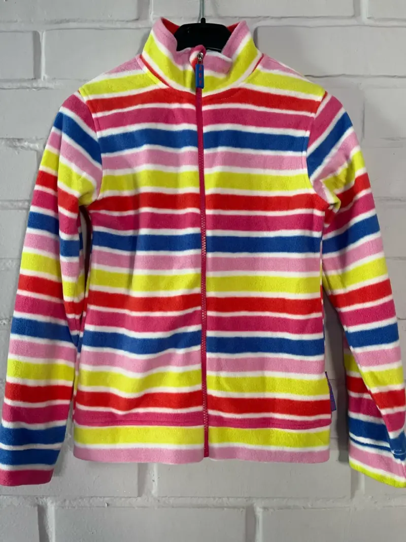 Chaqueta polar a rayas colores para niña