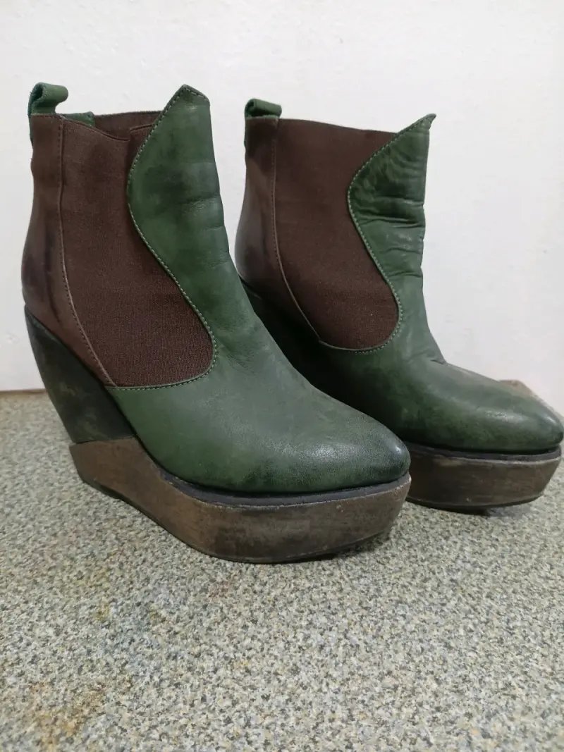 Botines verdes plataforma - 1