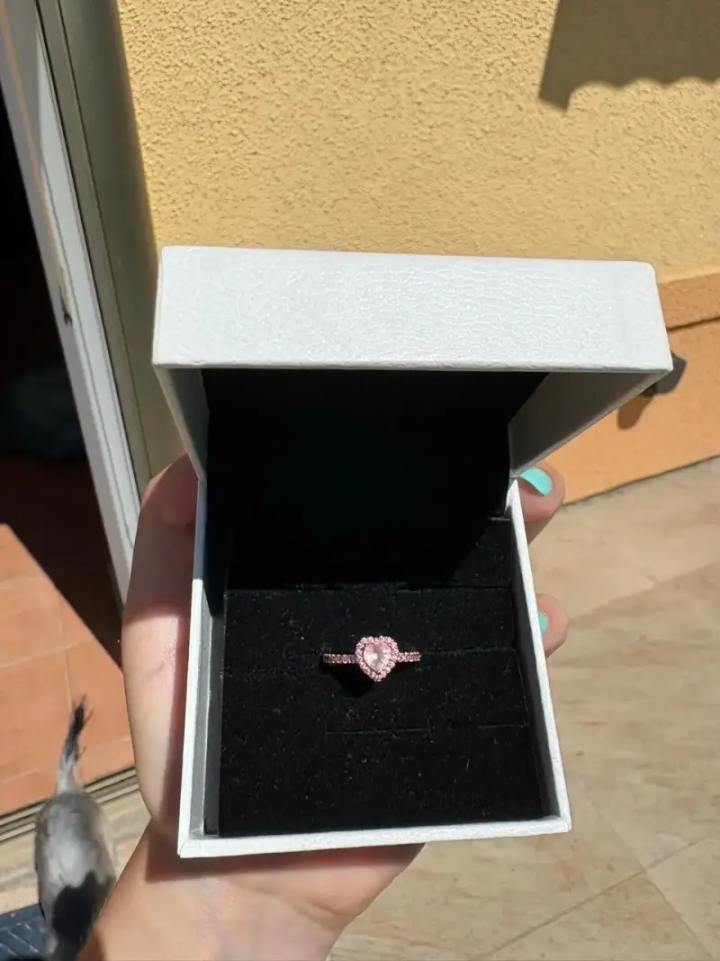 Anillo Pandora con piedra rosa - 4