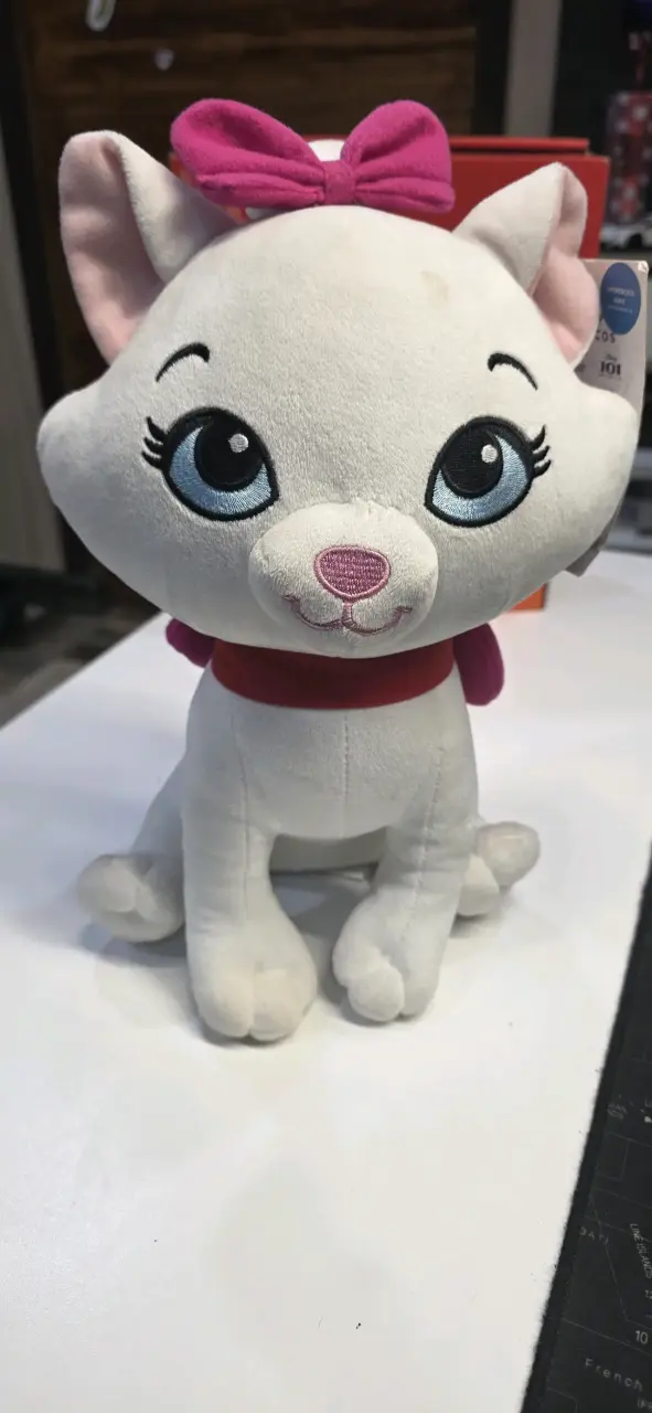 Peluche de gatito blanco con lazo - 1