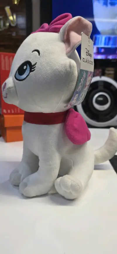 Peluche de gatito blanco con lazo - miniatura 2