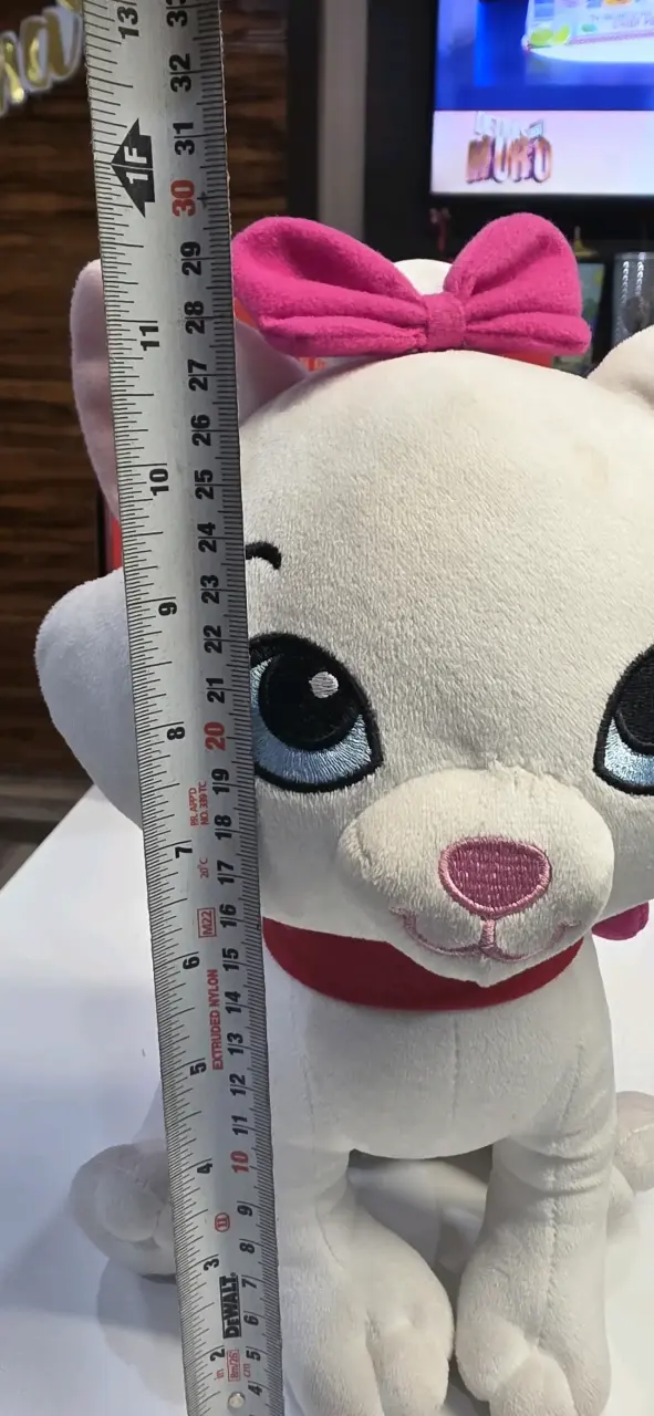 Peluche de gatito blanco con lazo - 4