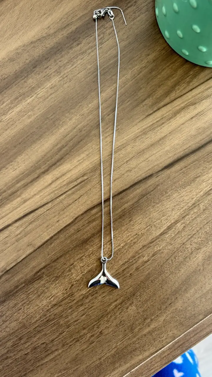 Collar plateado con colgante de cola - 2
