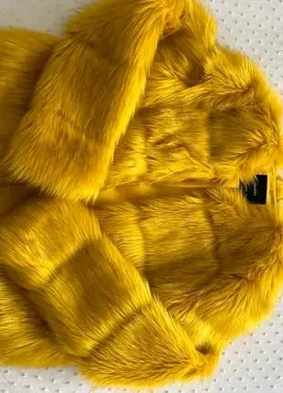 Chaqueta de piel sintética amarilla - 5