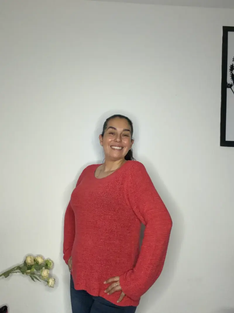 Suéter rojo de lana