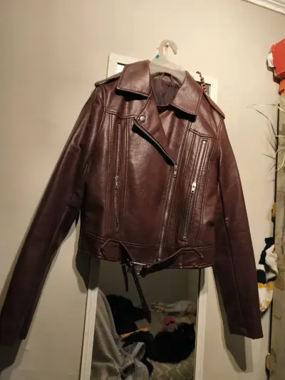 Chaqueta de cuero marrón Wados - miniatura 1