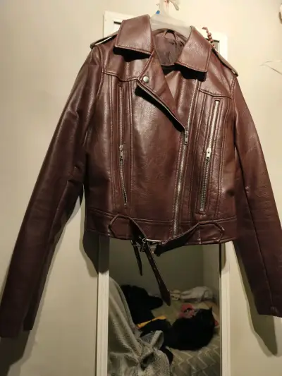 Chaqueta de cuero marrón Wados - miniatura 2