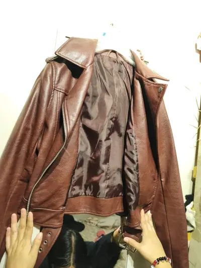 Chaqueta de cuero marrón Wados - miniatura 3