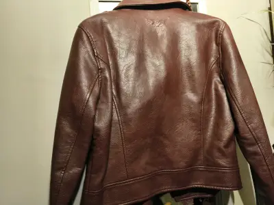 Chaqueta de cuero marrón Wados - miniatura 4