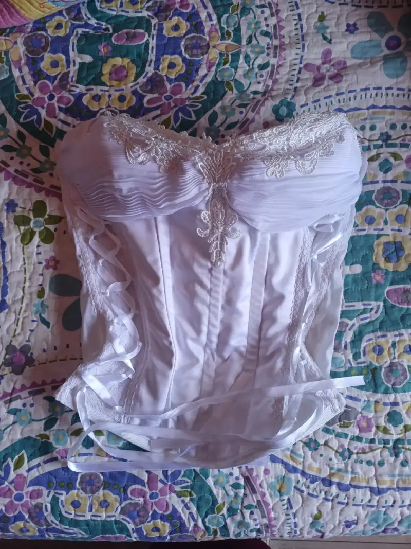 Corset blanco elegante talla L