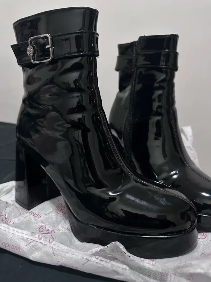 Botines negros de charol mujer - 1