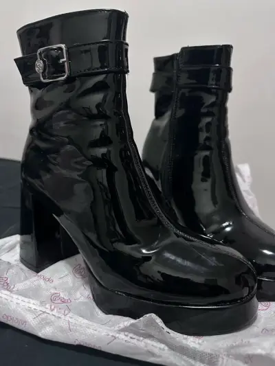 Botines negros de charol mujer - miniatura 1