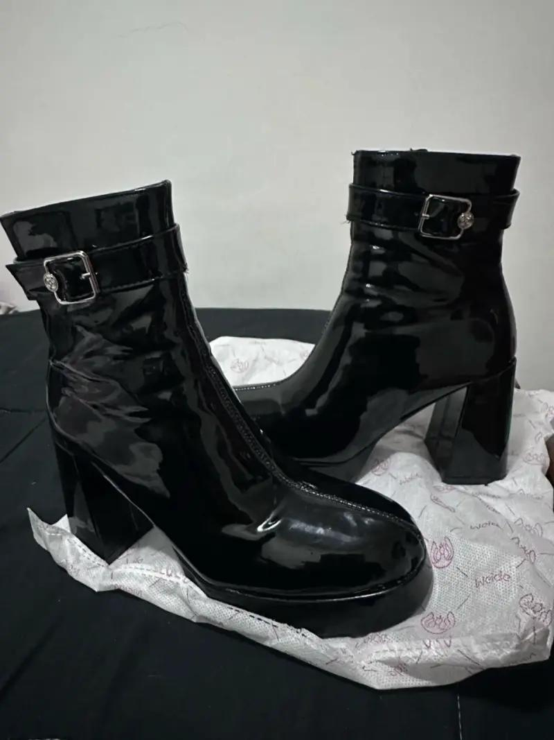 Botines negros de charol mujer - 2