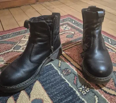 Botines de cuero negro con cierre marca ROMANO - miniatura 3
