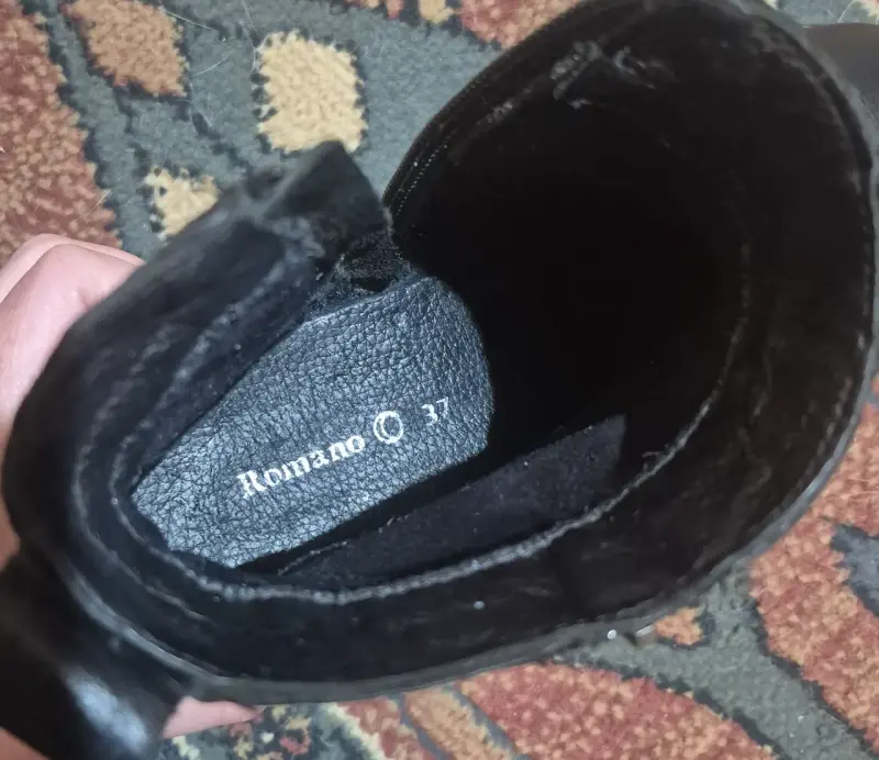 Botines de cuero negro con cierre marca ROMANO - 4