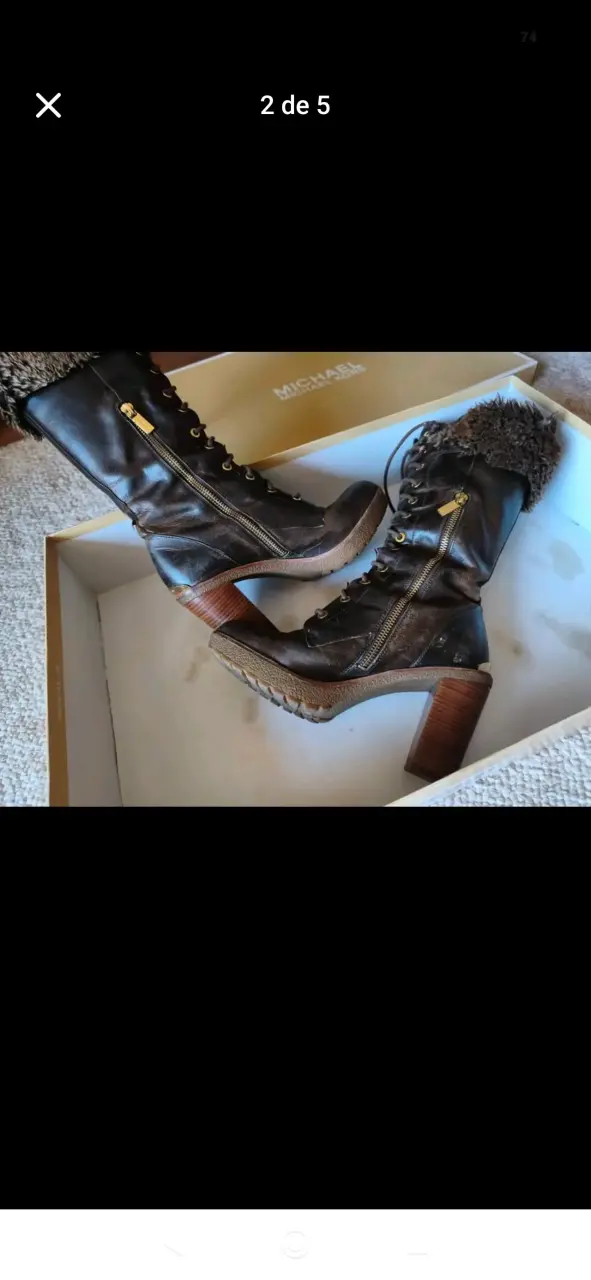 Botas de cuero con forro de pelo - 2