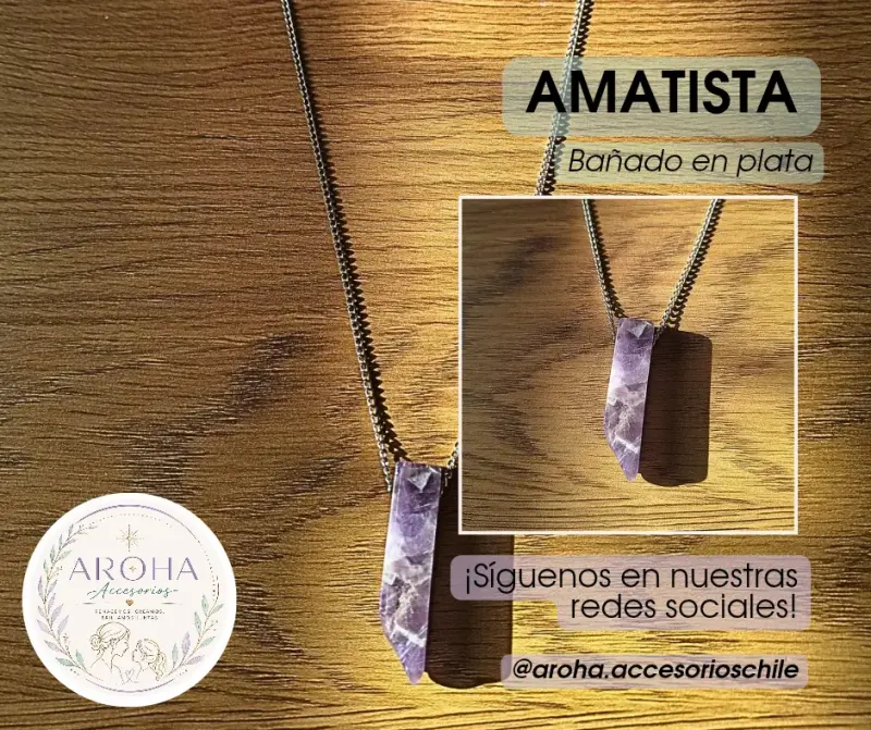 Collar amatista bañado en plata