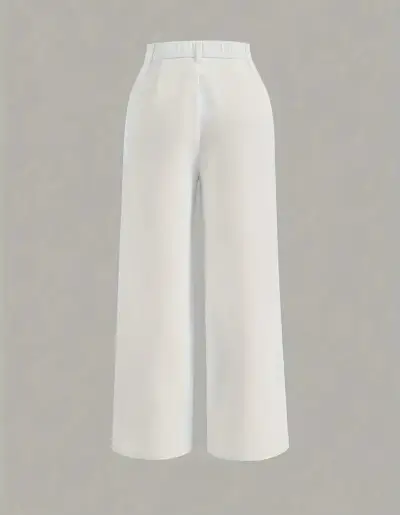 Pantalones blancos de tela cotele fino - miniatura 5