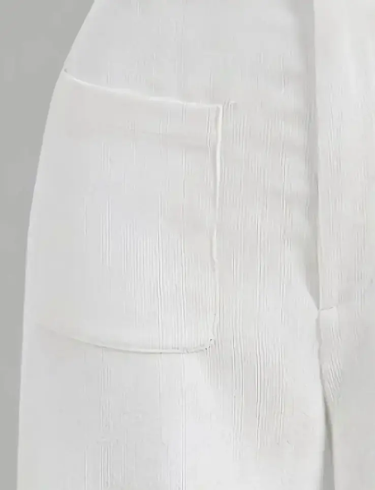 Pantalones blancos de tela cotele fino - 6