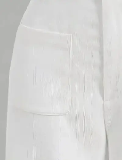 Pantalones blancos de tela cotele fino - miniatura 6