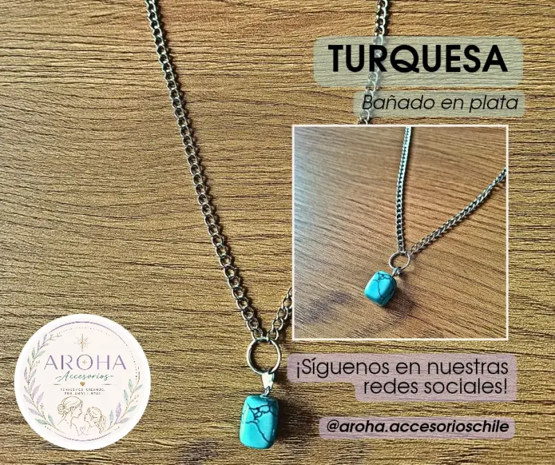 Collar turquesa baño en plata