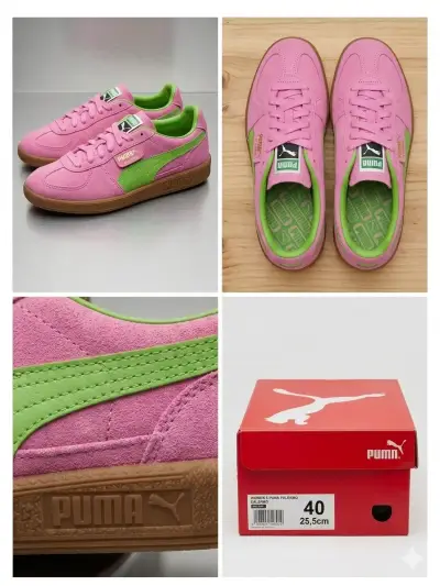 Zapatillas Puma Palermo rosas y verdes - miniatura 1