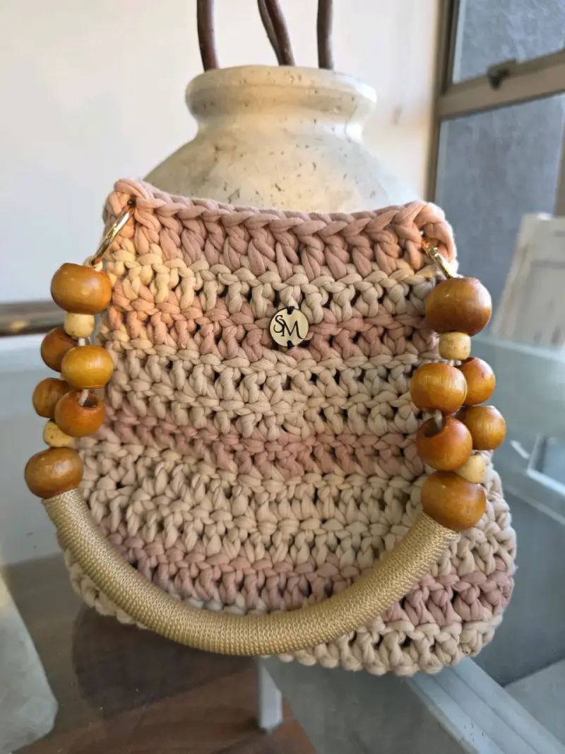 Bolsos de mano tejidos a crochet varios colores - 5