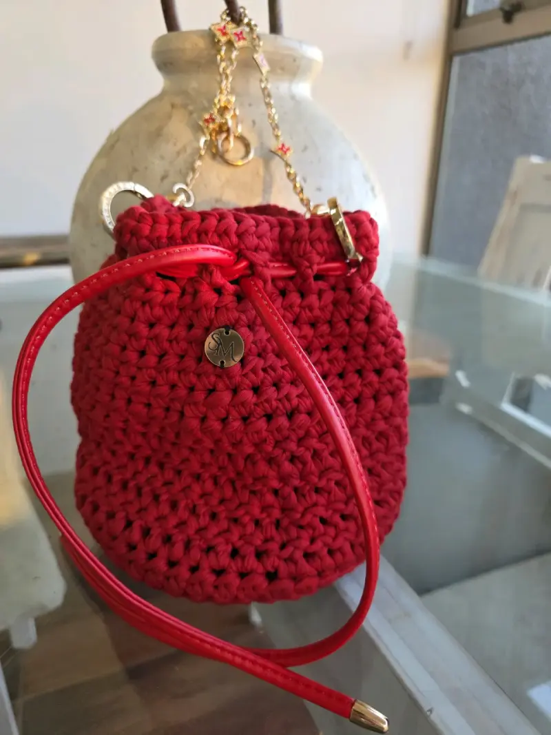 Bolsos de mano tejidos a crochet varios colores - 6
