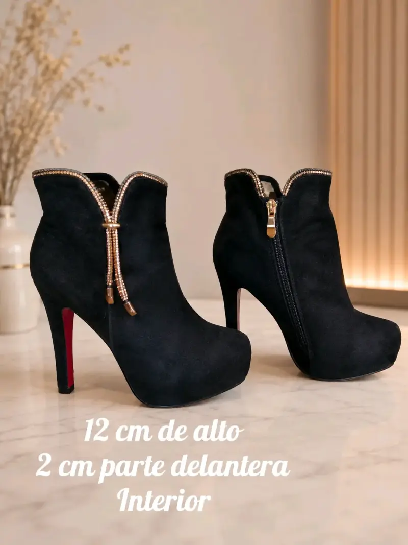 Botines de tacón azul - 4