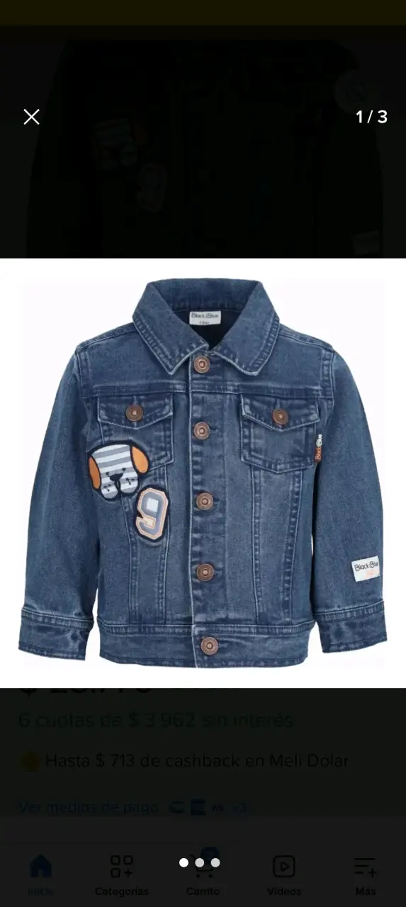 Chaqueta de mezclilla infantil T 3meses