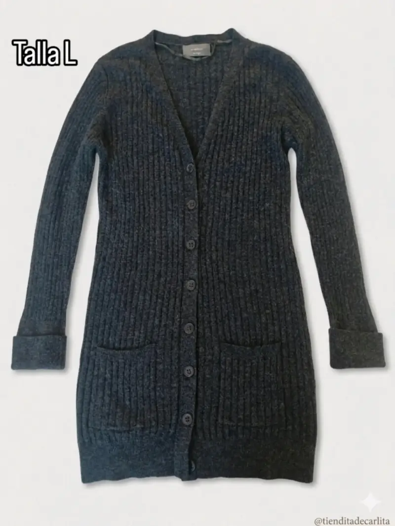 Cardigan de punto gris Basement - 3