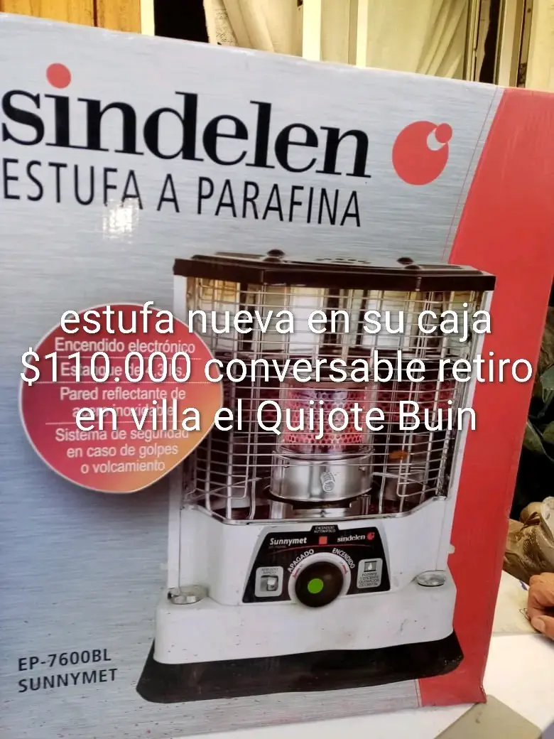 Estufa a parafina Sindelen nueva