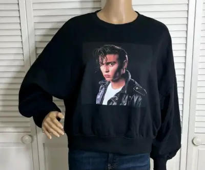 Polerón negro con estampado Johnny Depp - miniatura 1