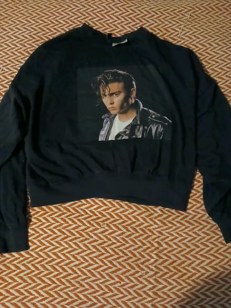Polerón negro con estampado Johnny Depp - 2