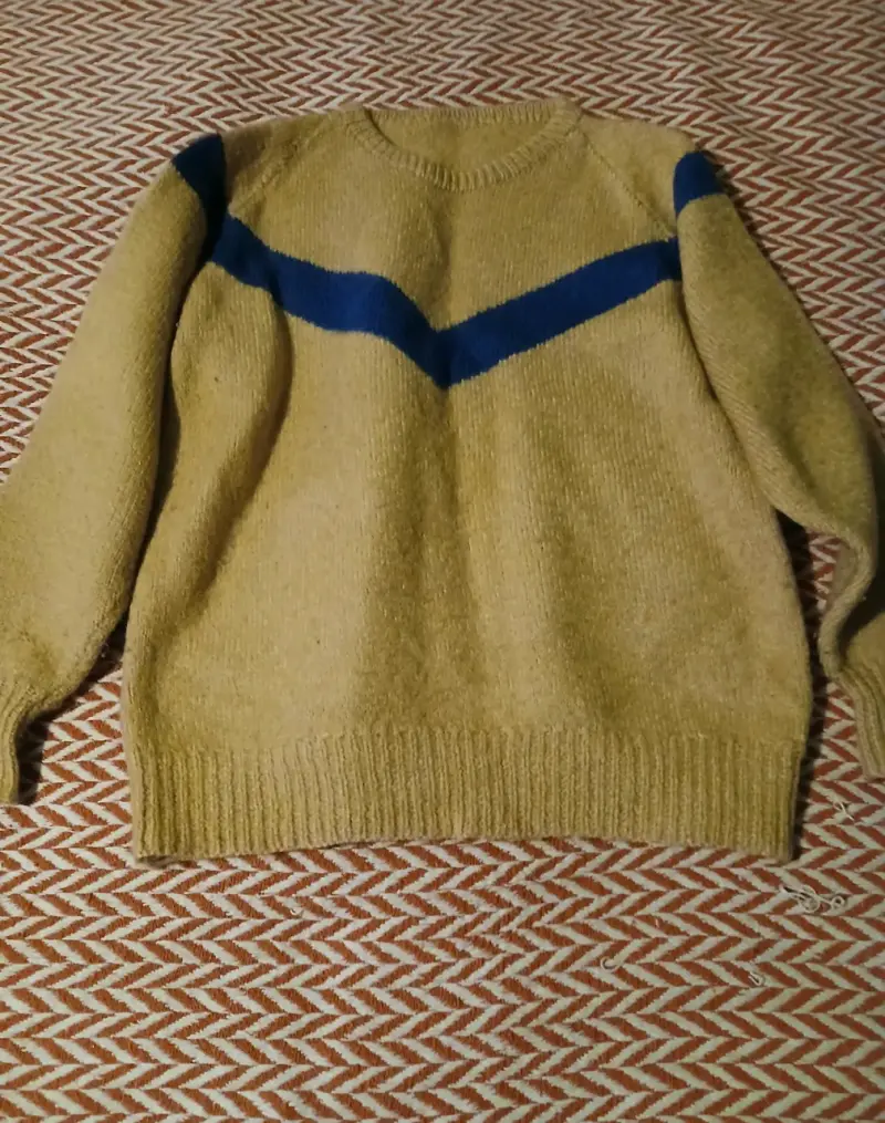 Suéter con rayas azules