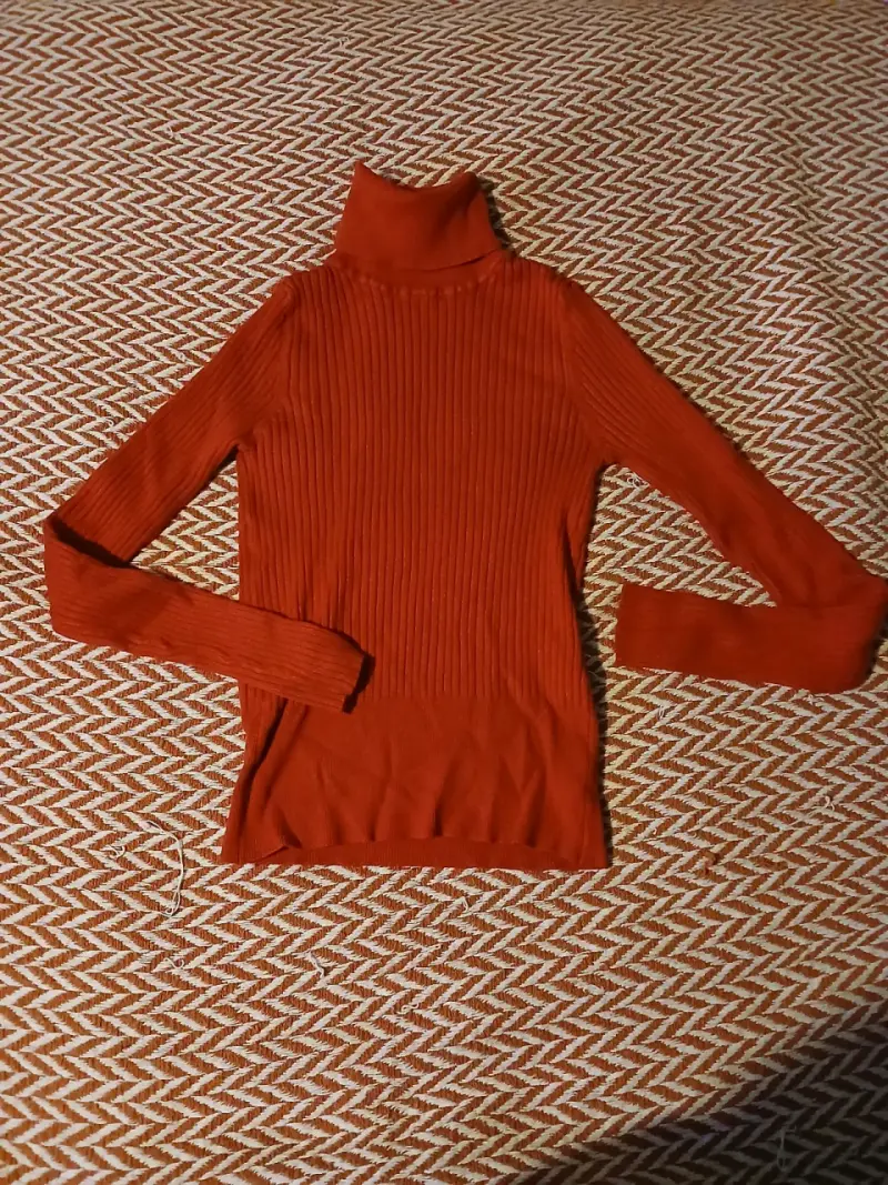 Suéter rojo de cuello alto