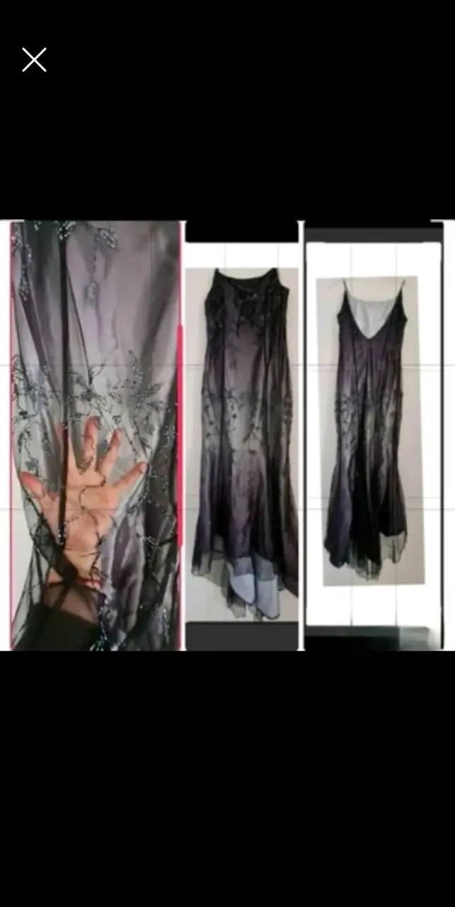 Vestido largo con degradé y pedrería - 6