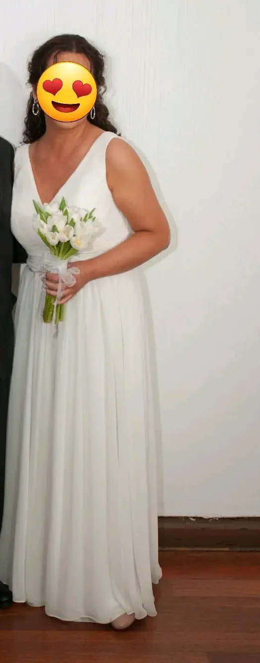 Vestido de novia marfil elegante - 1