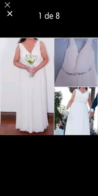 Vestido de novia marfil elegante - miniatura 2