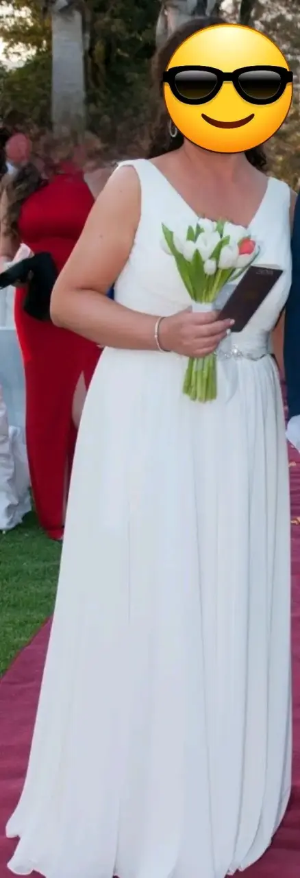 Vestido de novia marfil elegante - 5