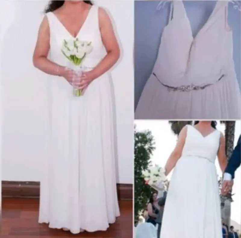 Vestido de novia marfil elegante - 6